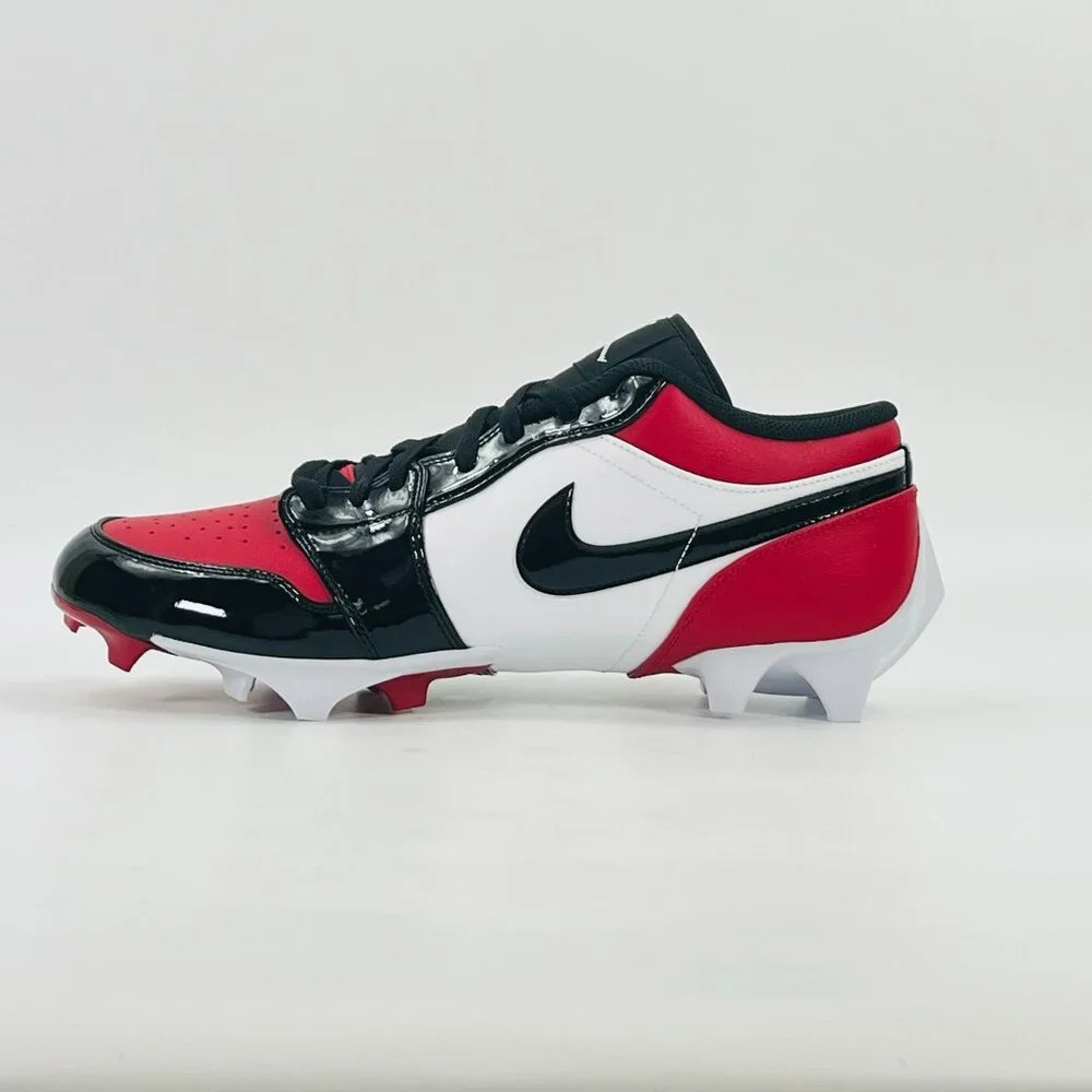 Jordan 1 Low TD 'Bred Toe' FJ6245-601 Football Cleats Multi Size